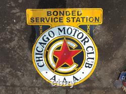 Porcelain Chicago Enamel Sign 36x30 Inches Double Sided