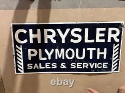 Porcelain Chrysler Enamel Sign 40x20 Inches Double Sided