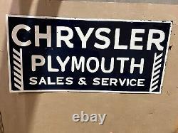 Porcelain Chrysler Enamel Sign 40x20 Inches Double Sided