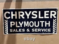 Porcelain Chrysler Enamel Sign 40x20 Inches Double Sided