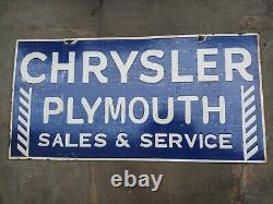 Porcelain Chrysler Enamel Sign 42x20 Inches Double Sided