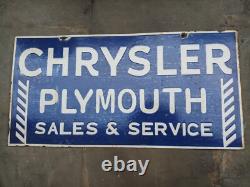 Porcelain Chrysler Enamel Sign 42x20 Inches Double Sided