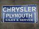 Porcelain Chrysler Enamel Sign 42x20 Inches Double Sided