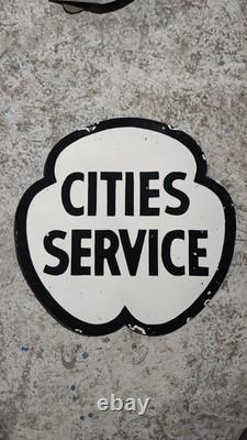 Porcelain Ciies Service Enamel Sign Size 24 x 24 Inches Double Sided