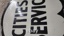 Porcelain Ciies Service Enamel Sign Size 24 x 24 Inches Double Sided