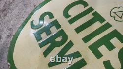 Porcelain Cities Service Enamel Sign Size 29 x 29 Inches Double Sided