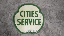 Porcelain Cities Service Enamel Sign Size 29 x 29 Inches Double Sided