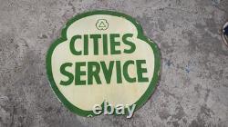 Porcelain Cities Service Enamel Sign Size 29 x 29 Inches Double Sided