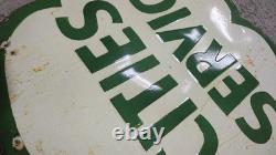 Porcelain Cities Service Enamel Sign Size 29 x 29 Inches Double Sided
