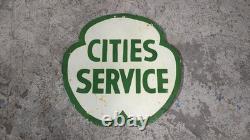 Porcelain Cities Service Enamel Sign Size 29 x 29 Inches Double Sided