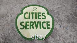 Porcelain Cities Service Enamel Sign Size 29 x 29 Inches Double Sided