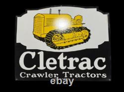 Porcelain Cletrac Enamel Sign 30x20 Inches Double Sided