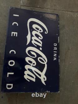 Porcelain Coca-cola Enamel Sign 24x16 Inches Double Sided