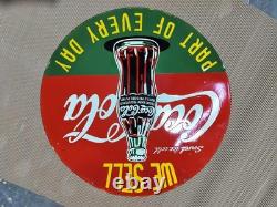 Porcelain Coca-cola Enamel Sign 30x30 Inches Double Sided