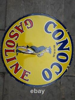 Porcelain Conoco Enamel Sign 30x30 Inches Double Sided