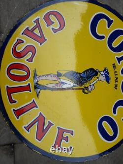 Porcelain Conoco Enamel Sign 30x30 Inches Double Sided