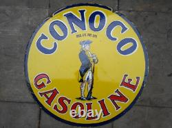 Porcelain Conoco Enamel Sign 36x36 Inches Double Sided