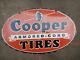 Porcelain Cooper Tires Enamel Sign 28 Inches Double Sided