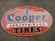 Porcelain Cooper Tires Enamel Sign 28 Inches Double Sided