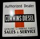 Porcelain Cummins Diesel Enamel Sign 24x24 Inches Double Sided