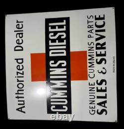 Porcelain Cummins Diesel Enamel Sign 24x24 Inches Double Sided