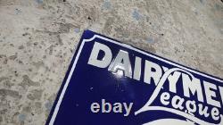 Porcelain Dairymen's Legue Enamel Sign Size 18 x 12 Inches Porcel double sided