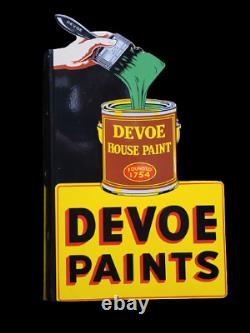 Porcelain Devoe Paints Enamel sign 50 Inch double sided With Flange