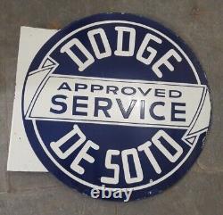 Porcelain Dodge Enamel Sign 18x18 Inches Double Sided With Flange