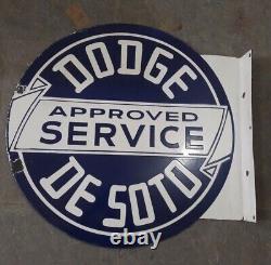 Porcelain Dodge Enamel Sign 18x18 Inches Double Sided With Flange
