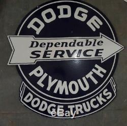 Porcelain Dodge Plymouth Truck 30 X 31 inch Enamel sign Double Sided Pre-Owned