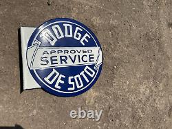 Porcelain Dodge Service Enamel Sign 24x24 Inches Double Sided With Flange
