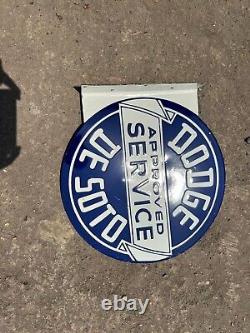 Porcelain Dodge Service Enamel Sign 24x24 Inches Double Sided With Flange