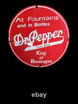 Porcelain Drpepper Enamel Sign 30x30 Inches Double Sided