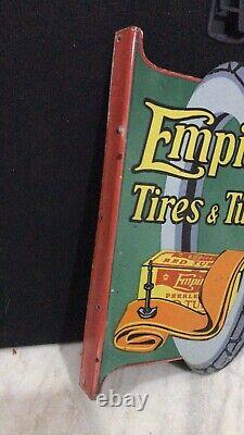 Porcelain Enamel Braender Hercules Emire Tires And Tube Flange Double Sided Sign