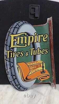 Porcelain Enamel Braender Hercules Emire Tires And Tube Flange Double Sided Sign