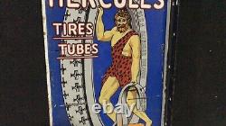 Porcelain Enamel Braender Hercules Emire Tires And Tube Flange Double Sided Sign