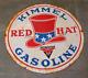 Porcelain Enamel Double Sided Sign 32x32 Inch Kimmel Red Hat Gasoline Approx
