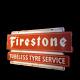Porcelain Enamel Firestone Sign 36 Inches Double Sided