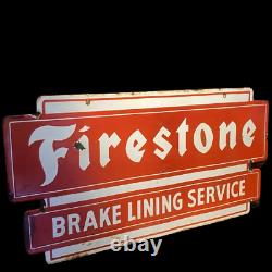 Porcelain Enamel Firestone Sign 36 Inches Double Sided