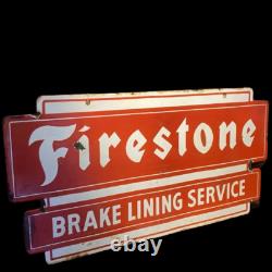 Porcelain Enamel Firestone Sign 36 Inches Double Sided