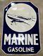Porcelain Enamel Sign Double Sided 45x30 Inch Marine Gasoline Approx