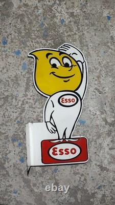 Porcelain Esso Boy Enamel Sign Size 18 x 9 Inches flange double sided