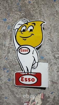 Porcelain Esso Boy Enamel Sign Size 18 x 9 Inches flange double sided