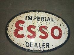 Porcelain Esso Imperial Enamel sign 36 x 24 Inches Double Sided