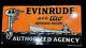 Porcelain Evinrude Enamel Sign 42 Inches Die Cut Double Sided