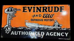 Porcelain Evinrude Enamel Sign 42 Inches Die Cut Double Sided