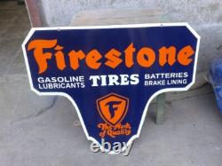 Porcelain Firestone Tires Enamel Sign 36 Inches Double Sided