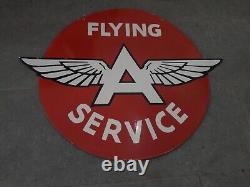 Porcelain Flying A Enamel Sign 36 Inches Double Sided