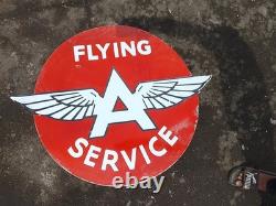 Porcelain Flying A Enamel Sign 36 Inches Double Sided