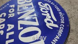 Porcelain Ford Bezol Enamel Sign Size 30 Inches Double Sided